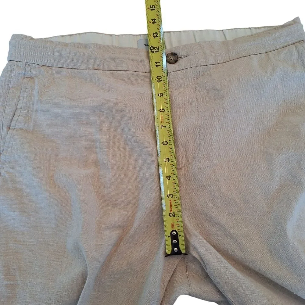 Old Navy Linen Blend Slim Pull On Trousers NWOT Drawstring Pants Beige Men's L
